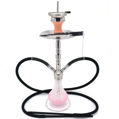 China Classic Arabic Hookah Set of 2 Elegance Smooking Hookah Pipes High Quality Pink Glass Hookah Accessories for sale