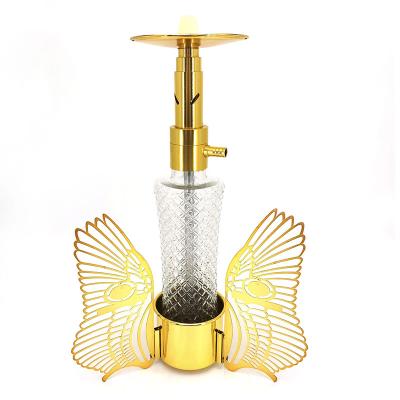 China Unique Creative New Gold Butterfly Style Shisha Hookah Led New Light Low Hookah In China for sale