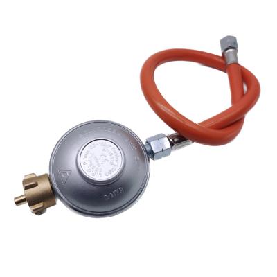 China Hot Sale Zinc Alloy EN16129 Zinc Material Low Pressure Cooking Household Lpg Gas Regulator With PVC Hose for sale