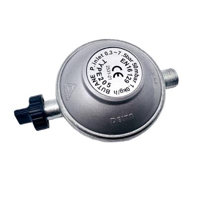 China Zinc Alloy CE Certified Good Quality 50mbar Butane Home Kitchen Gas Pressure Regulator For Gas Cylinder for sale