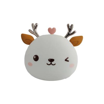 China Modern Hot Sale Baby Deer Silicone Lamp 1800mAh Battery Night Light Gift Lamp for sale