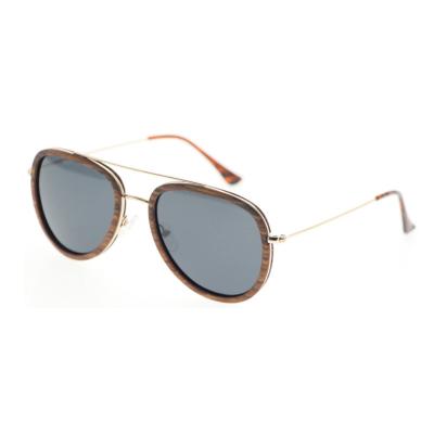 China Fashion Sunglasses Super Light Gray Polarized Wood Metal Eyewear Outer Frame for sale