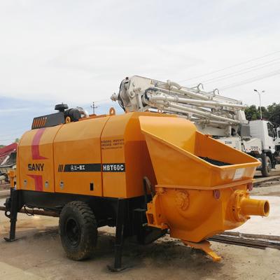 China 115KW utilizó a Kawasaki Hydraulic Concrete Trailer Pump inmóvil en venta