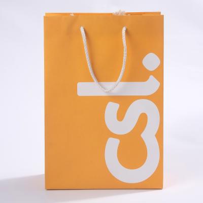 China High Recyclable Orange Orange Paper Bag Environmental Protection Kraft Paper Bag For Clothing Packaging for sale