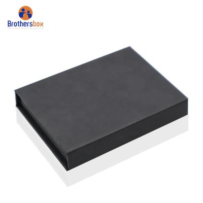 China Recyclable Custom Folding Box Gift Magnetic Lock Black Box With Magnet Lid for sale