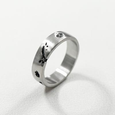 China Vintage Fashion Mens Ring Unique Design Stainless Steel Black Matte Finish Ring for sale