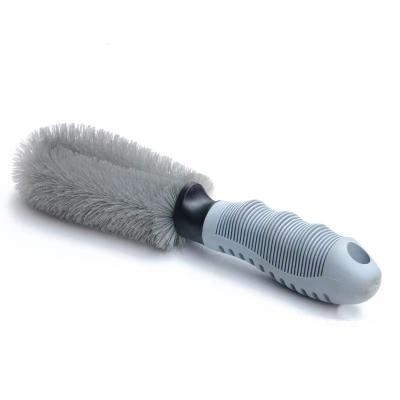 China Reusable Auto hub cleaning straight brush Hub brush anti-skid anti-freeze soft handle car washing tool tire brush for sale