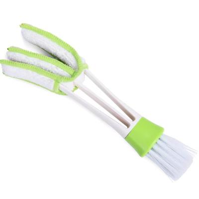 China Reusable Automobile air conditioner air outlet gap towel shutter dust removal dust scavenging double-headed cleaning brush for sale