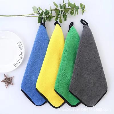 China Reuseable Hot sales Car Drying Wash Detailing Buffing Polishing Towel with Plush Edge Microfiber car clean Cloth for sale