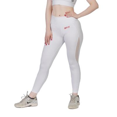 China BFIT Breathable Women's Soft Waisted Gaiters Tummy Control Yoga Yoga Pants Mid Waist With Mesh Panel Custom Workout Yoga Pants for sale