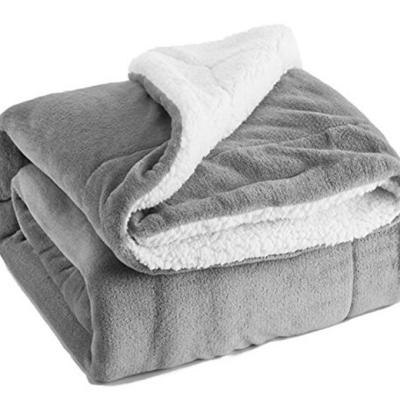 China Waterproof Custom Cheap 100% Polyester Yarn-Dyed Double Knitted Fleece Blanket for sale