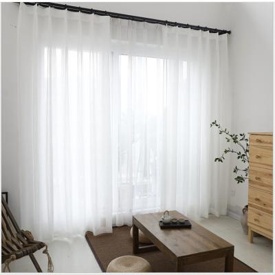 China Blackout 2022 New Elegant Cheap Light White Ivory Sheer Curtain For Windows Sheer Large Set for sale