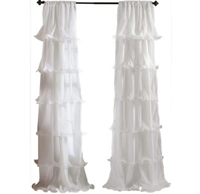 China Insulated Sheer Ruffles Textured Curtain Living Room Dining Room for sale