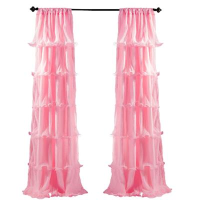 China Blackout Decor Ruffled Textured Window Panel Sheer Curtain For Living Room for sale