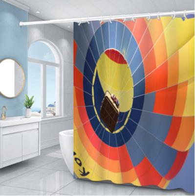 China Sustainable Modern Home Textile Hot Air Balloon Kids Bathroom Colorful Shower Curtain With Blankets for sale