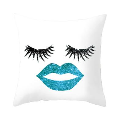 China Newly Launched Custom Anti-static High Quality Pink Eyelash 45X45 Square Sofa Throw Pillowcase for sale