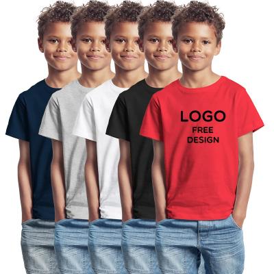 China 2021 Wholesale 100% Cotton O-Neck Plain Kids T-Shirts Sleeve Anti-Shrink Blank T-Shirt High Quality Boys Short Tees for sale