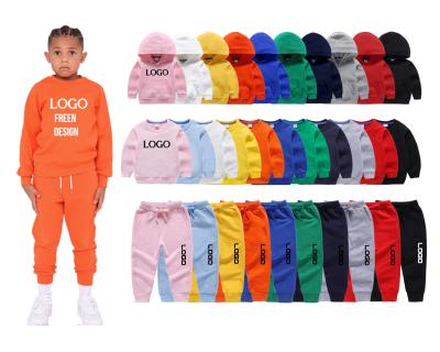 China 2021 Wholesale Casual Kids Jogging Suits Kids Clothing Custom Tracksuits Sweatsuit Sets Plain Cotton Kids Sweatshirts for sale