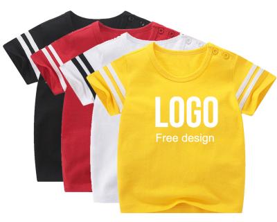 China Anti-pilling 2022 New Children T-shirt Advertising Shirt Solid Color Boys Short Sleeve T-shirts Customize Kids Clothing for sale