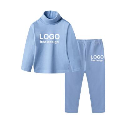 China Boys Cotton Pajamas Casual Dress Set Girls Autumn Turtleneck Sleepwear Tops Trousers Toddler Kids Two-Piece Panties Set Children Sleepwear for sale