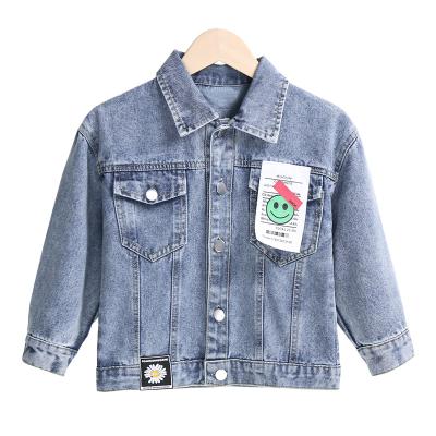 China Custom Made Baby Kids Boy and Girl OEM Fade Proof Kids Denim Jacket Color Outwear Plain Fur Jeans Denim Jacket for Kids for sale