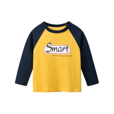 China Wholesale Custom Made Comfortable Soft Fabric Kids Long Sleeve Baby Boy Anti-Shrink T-shirt for sale