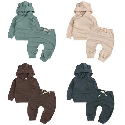 China Anti-Shrink Two-Piece Pants Set Baby Clothes Children's Crewneck Sweatshirts Kids Sweat Suits Mask Baby Clothes for sale