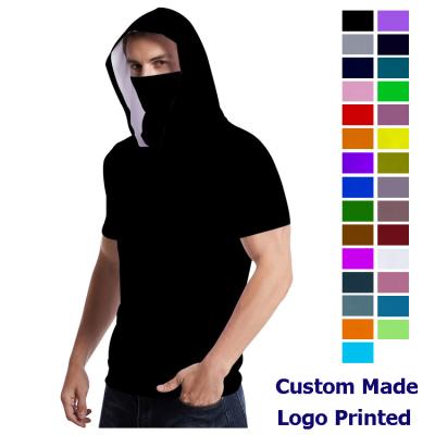 China New Design Anti-Wrinkle Sale Ninja Style Neck Gaiter Skull Hooded T-shirt Hot Custom Solid Short Sleeve Pullover for sale