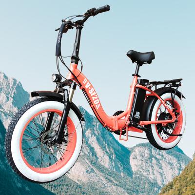 China Hot selling 20 inch 750w e tire fat bike foldable eletric bicycles from USA standard warehouse for sale