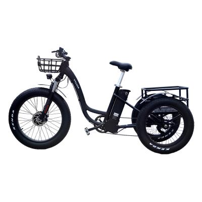 China Cargo Best Selling Wholesale 350W 500W 750W Three Wheel Tire Electric Bicycle Adult Tricycle for sale