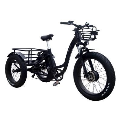 China 3 wheel 48V 500W 750W aluminum alloy e-bike electric tricycle high quality fat tire electric tricycle fat tire for sale