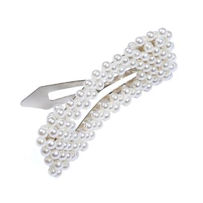 China Main Decoration Wholesale Popular Hair Clip Hot Selling Snap Clips BB Shinning Hairpins Pearl Wedding Hair Clip for sale