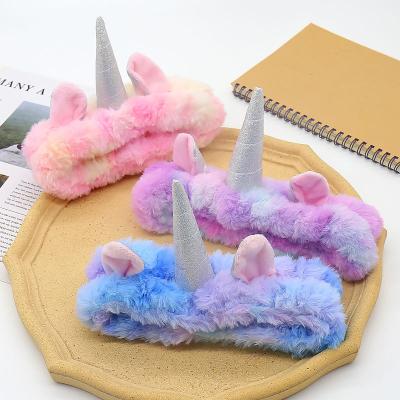 China 2021 New Unicorn Simple Hair Band Adult Smart Casual Women Face Wash Makeup Hair Band Cartoon Cute Plush Hair Band for sale