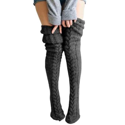 China Winter Sporty Hot Selling Leg Bumps Thigh Warmers Socks High Over The Knee Knitted Slouch Socks For Women for sale