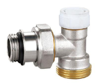 China Angled Lock Valve Radiator 1/2 Inch For 3/4 Inch EK Nickel Plated Lock Shield Valves for sale