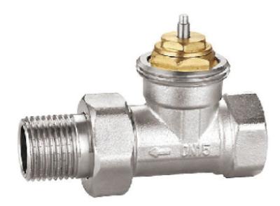 China Replacing Straight Chrome Thermostatic Radiator Valve 3/4'' X 3/4'' Nickel Plated for sale