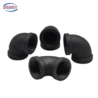 China Retro Industrial Product Accessories/Decoration Black Malleable Iron Pipe Fittings 90 Degree Elbow Pipe Fittings Communication Pipe Nipples for sale