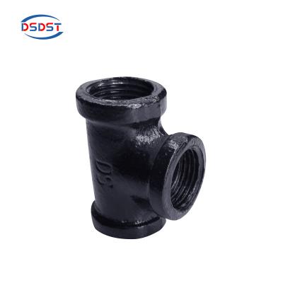 China Pipe lines plug high press pipe fittings black equal malleable iron tee pipe nipple and pipe coupling connector for sale