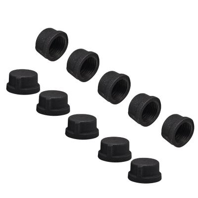 China Retro Industrial Product Accessories/Decoration Black Cast Iron Pipe Fittings Malleable Pipe End Caps Wholesale Manufacturer Cast Iron Pipe for sale