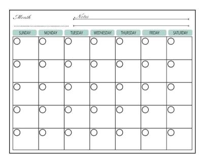 China Thick Horizontal Magnetic Fridge Monthly Planner Dry Calendar Erase Board 16.9 X 13inch for sale