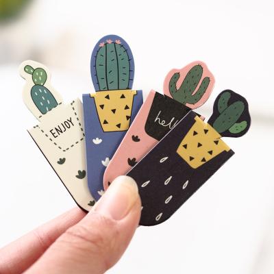 China Custom Shape Magnetic Bookmark Clips Cactus Page Divider Tabs for sale