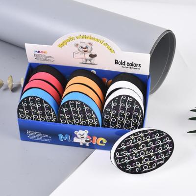 China Ovaler Eva Sponge Felt Chalkboard Eraser-Tafelwischer mit magnetischer Rückseite zu verkaufen