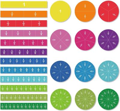 China De magnetische Fracties van de Tegelcirkel plaatsen 156 Stukken 12 het Tellen en de Wiskundespeelgoed van de Kleurencodage Te koop