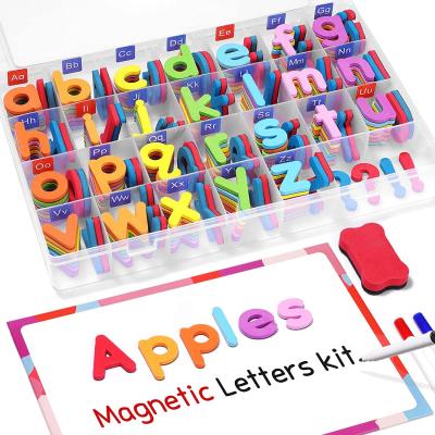 China Classroom Magnetic Letters Kit 208 Pieces Double Sided Magnet Sheets Foam Alphabet  For Preschoolers Spel for sale