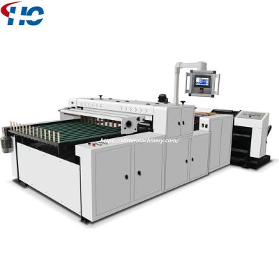 China HKS-1100-1400-1600 Factory Automatic Jumbo Roll To Sheet Slitter With Conveyor Stacker for sale