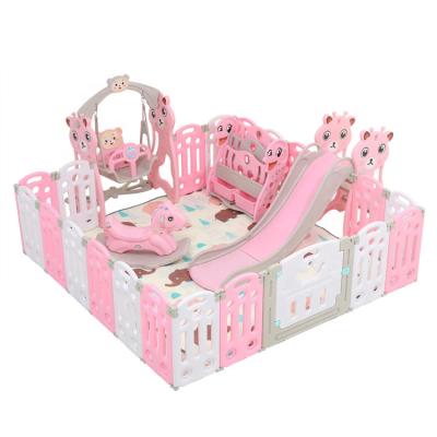 China Wholesale Easy Playpen Plastic Indoor Baby Kids Playground Fence China Assembly Foldable Play Fence for sale