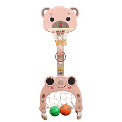 China Newest Factory Price Cartoon Easy Assembly Indoor Toy Plastic Children Adjustable Basketball Stand for sale