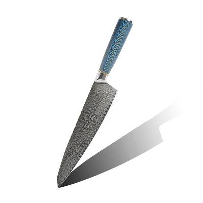 China Wholesale Disposable 8 Inch Damascus Knife 67 Layers Steel Chef Knife With Pakka Wood Handle for sale