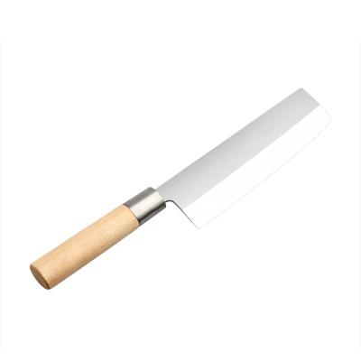 China Disposable Japanese Style 7 Inch Nakiri Cleaver With Wooden Handle for sale