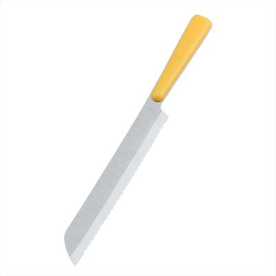 China 8 Inch Disposable Double Edge Serrated Knife Roll With Custom Colored ABS Handle for sale